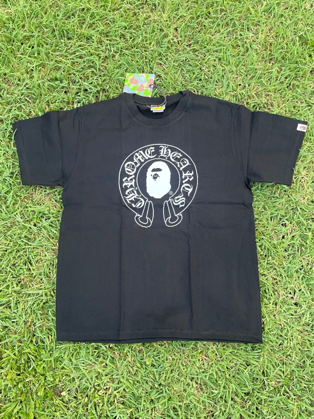 BAPE x Chrome Hearts Baby Milo Style Black Graphic Tee - Picture 2 of 7